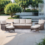 Sofa Set with Swivel Glider Chairs and Ottoman, SS Series - Belord