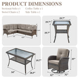 Large Sectional Set 10-Piece with Swivel Glider Chairs, Coffee Table, and Side Table, NDS Series - Belord
