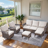Sofa Set with Swivel Glider Chairs and Ottoman, SS Series - Belord
