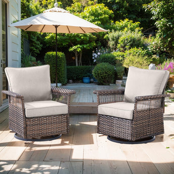 Outdoor 4" Wide Armrest Swivel Glider Chairs, SS Series - Belord