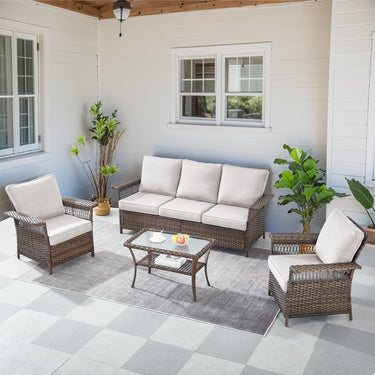 Sofa Set with Patio Chairs and Coffee Table, SS Series - Belord