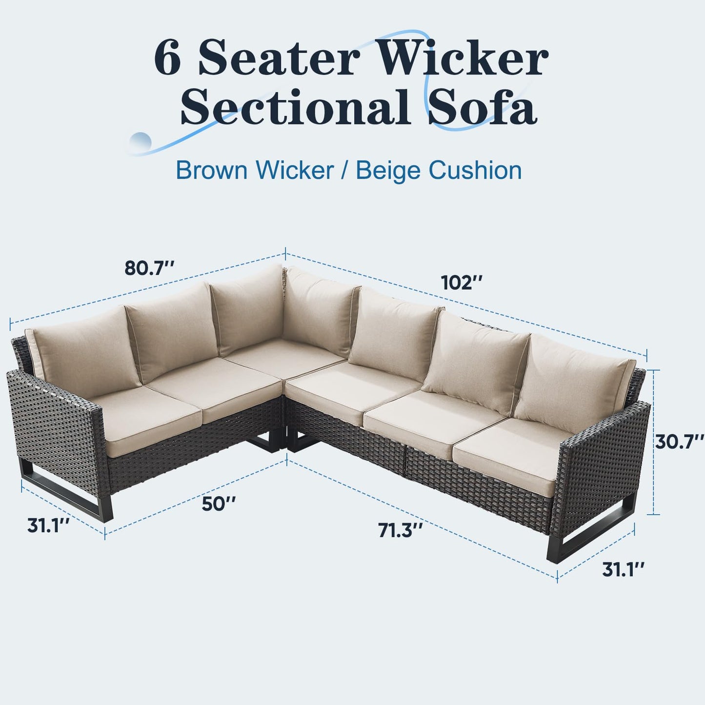 Save 40% - 6-Piece Large Sectional, GRS Series