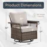 Outdoor 4" Wide Armrest Swivel Glider Chairs, SS Series - Belord