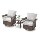 Swivel Glider Chairs Set with Side Table, SS Series - Belord