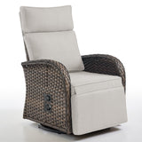 Premium Dual-Adjust Swivel Chaise - Patio Recliner with Customizable Backrest & Footrest, Luxury All-Weather Wicker - Belord