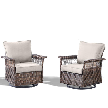 Outdoor 4" Wide Armrest Swivel Glider Chairs, SS Series - Belord