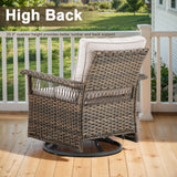 Swivel Glider Chairs Set with Ottoman and Side Table, SS Series - Belord