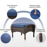 Luxury 10-Piece Patio Set – Sofa & Swivel Chairs with Ottomans, Hand-Woven All-Weather Wicker for Backyard Hosting, ND Series - Belord