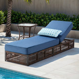 Solo Relaxation Set: 1 Adjustable 76.8" Chaise Lounge with 5-Inch Cushions & Side Table, NTC Series - Belord