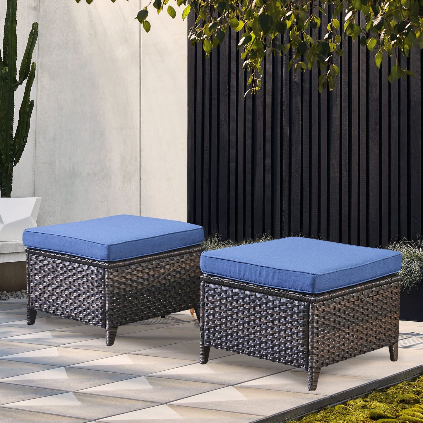 Outdoor PE Rattan Ottoman, NTC Series