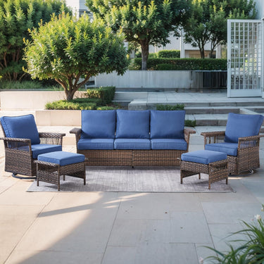 Sofa Set with Swivel Glider Chairs and Ottoman, SS Series - Belord