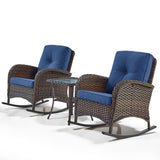 Wicker Rocking Chairs Set with Side Table, NDS Series - Belord