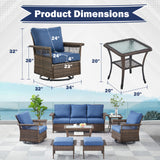 Swivel Glider Chairs Set with Side Table, SS Series - Belord