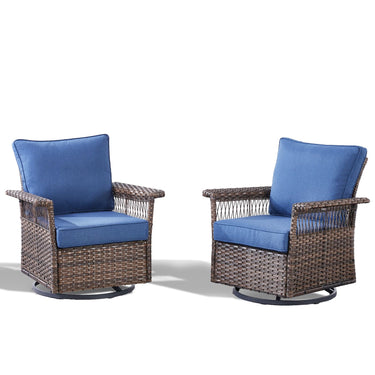 Outdoor 4" Wide Armrest Swivel Glider Chairs, SS Series - Belord
