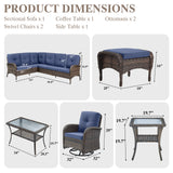Large Sectional Set 12-Piece with Swivel Glider Chairs, Coffee Table, Side Table, and Ottoman, NDS Series - Belord