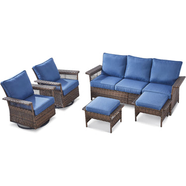 Sofa Set with Swivel Glider Chairs and Ottoman, SS Series - Belord