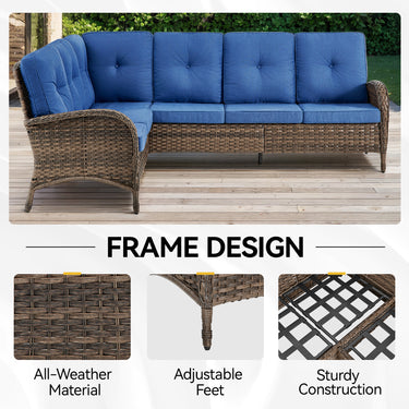 Large Sectional Set 10-Piece with Swivel Glider Chairs, Coffee Table, and Side Table, NDS Series - Belord