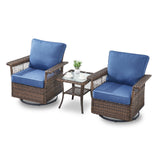 Swivel Glider Chairs Set with Side Table, SS Series - Belord