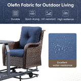 Belord 2-Person Outdoor Wicker Glider Loveseat with Integrated Side Table & Cushioned Seats, NTC Series - Belord
