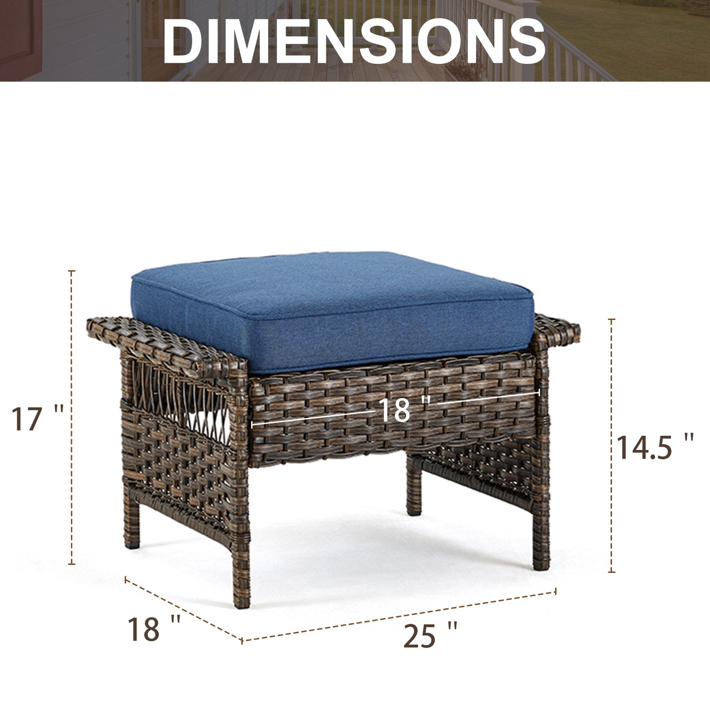 Outdoor Ottoman, SS Series