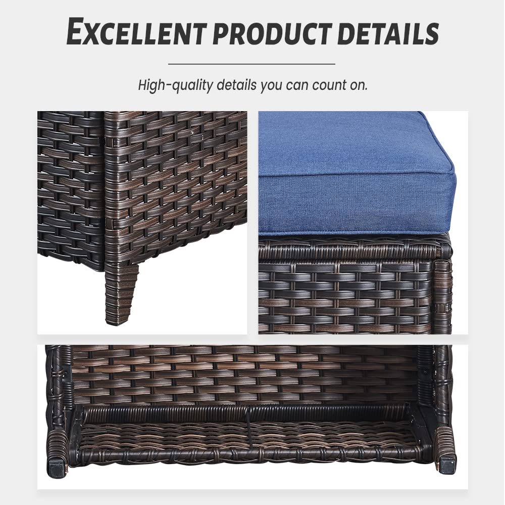 Outdoor PE Rattan Ottoman, NTC Series