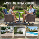 Belord 2-Person Outdoor Wicker Glider Loveseat with Integrated Side Table & Cushioned Seats, NTC Series - Belord