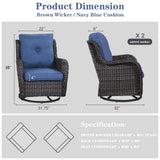 Save 60% - Outdoor 2PC PE Rattan Swivel Glider Chairs, NTC Series - Belord