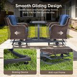 Belord 2-Person Outdoor Wicker Glider Loveseat with Integrated Side Table & Cushioned Seats, NTC Series - Belord