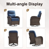 Premium 10-Piece Swivel Chair Patio Set – Deep 6" Cushions & Ottomans for Flexible Outdoor Lounging, ND Series - Belord