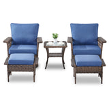 Swivel Glider Chairs Set with Ottoman and Side Table, SS Series - Belord