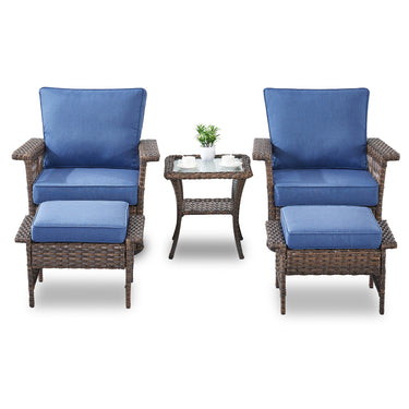 Swivel Glider Chairs Set with Ottoman and Side Table, SS Series - Belord