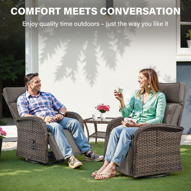 Premium Dual-Adjust Swivel Chaise - Patio Recliner with Customizable Backrest & Footrest, Luxury All-Weather Wicker - Belord