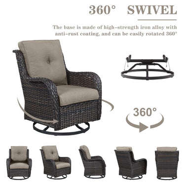 Save 60% - Outdoor 2PC PE Rattan Swivel Glider Chairs, NTC Series - Belord