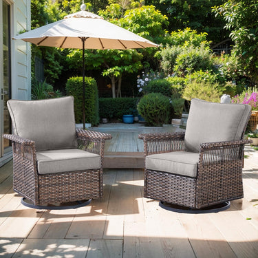 Outdoor 4" Wide Armrest Swivel Glider Chairs, SS Series - Belord