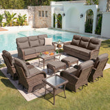 Ultimate 11-Piece Luxury Patio Furniture Set – Dual Sofas, Swivel Rockers & Coffee Table for Resort-Style Living, ND Series - Belord