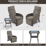 Premium 7-Piece Patio Conversation Set - 4 Adjustable Recliners & 3 Side Tables with 155° Lay Flat Chaise, NDS Series - Belord