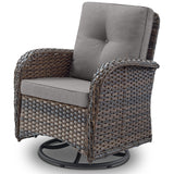 Patio Single PE Wicker Swivel Glider Chair with Thick Cushions, NDS Series - Belord