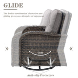 Patio Single PE Wicker Swivel Glider Chair with Thick Cushions, NDS Series - Belord