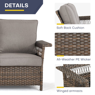 Sofa Set with Patio Chairs and Coffee Table, SS Series - Belord