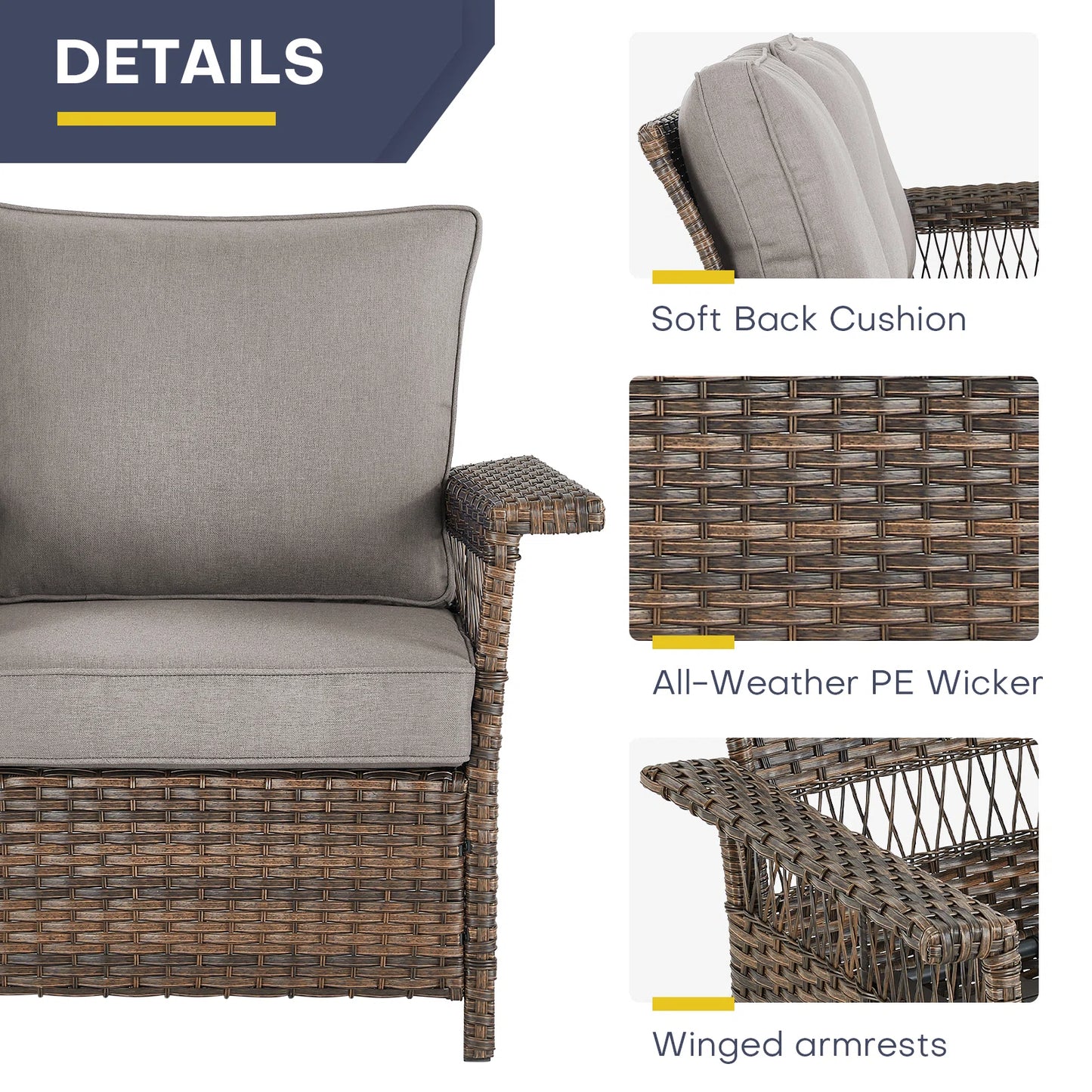 Save 50% - Outdoor 5" Wide Armrest Patio Chair, SS Series