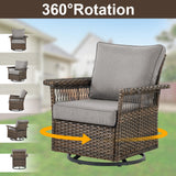Swivel Glider Chairs Set with Ottoman and Side Table, SS Series - Belord