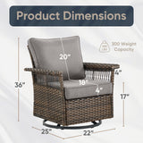 Outdoor 4" Wide Armrest Swivel Glider Chairs, SS Series - Belord