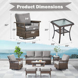 Swivel Glider Chairs Set with Side Table, SS Series - Belord