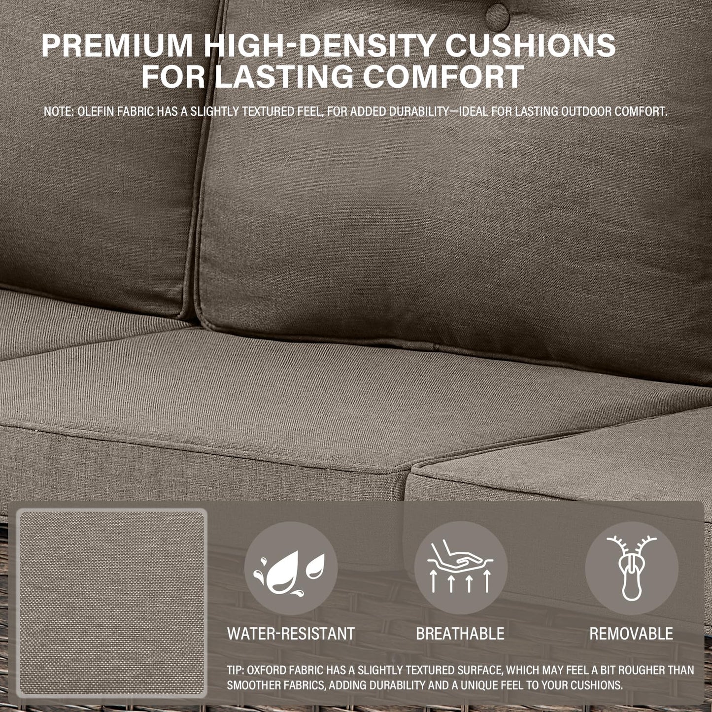 Large Sectional Set 12-Piece with Swivel Glider Chairs, Coffee Table, Side Table, and Ottoman, NDS Series