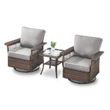 Swivel Glider Chairs Set with Side Table, SS Series - Belord