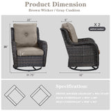 Save 60% - Outdoor 2PC PE Rattan Swivel Glider Chairs, NTC Series - Belord