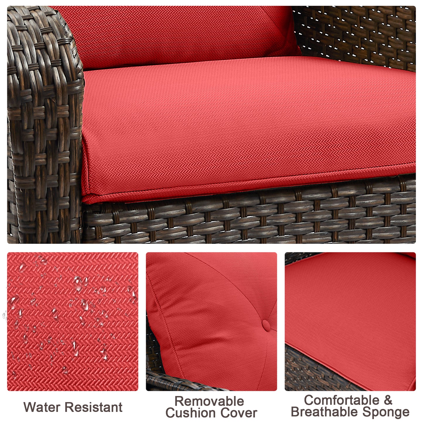 Save 50% - 2-Piece Wicker Patio Chair Set – Deep Seating Rattan Armchairs with Cushions for Porch, Lawn