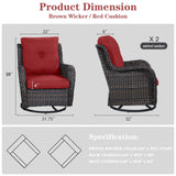 Outdoor 2PC PE Rattan Swivel Glider Chairs, NTC Series - Belord