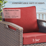 Heavy-Duty 3-Piece Outdoor Swivel Glider Set with Metal Side Table, BBR Series - Belord