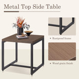 Save 40% - 50 Lbs Rust-Resistant Metal Patio Side Table - Modern Square Design, GRS Series - Belord